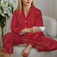 thumbnail image 6 of Balery Vintage Burgundy Pattern Pajama Sets for Women Long Sleeve 2 Piece Sleepwear Loungewear Sets Soft PJ's with Pockets Long Sleeve Comfy Pj Sets-, 6 of 7