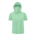 thumbnail image 6 of ZVNAΖH Men's Sun Protection Hooded T-Shirt, Short Sleeve Athletic Top with Face Mask for Workout & Outdoor, S-3XL, 6 of 7