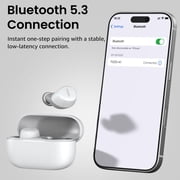 TOZO A1 Mini Earbuds Wireless Bluetooth Headphones, 32H, AI Noise Cancelling Mic, Stereo Bass, Clear Calls, Lightweight IPX5 Waterproof, App 32EQ, White