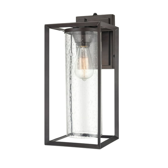 4561-PBZ-Millennium Lighting-Wheatland - 1 Light Outdoor Wall Lantern-17.5 Inches Tall and 9 Inches Wide   Powder Coat Bronze Finish with Clear Seeded