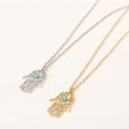 thumbnail image 2 of Turquoise Bead and Scrolls Hamsa Necklace, 2 of 4