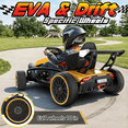 thumbnail image 3 of TOYBSNR 24V Electric Drift Go Kart for Kids 6-14, 24V Drift Car Ride On Racing Kart for Big Kids, Adjustable Seat, 9.3 MPH,Yellow, 3 of 10