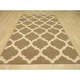 thumbnail image 3 of Handmade Wool Brown Contemporary Trellis Flatweave Revesible Moroccan Rug, 3 of 5