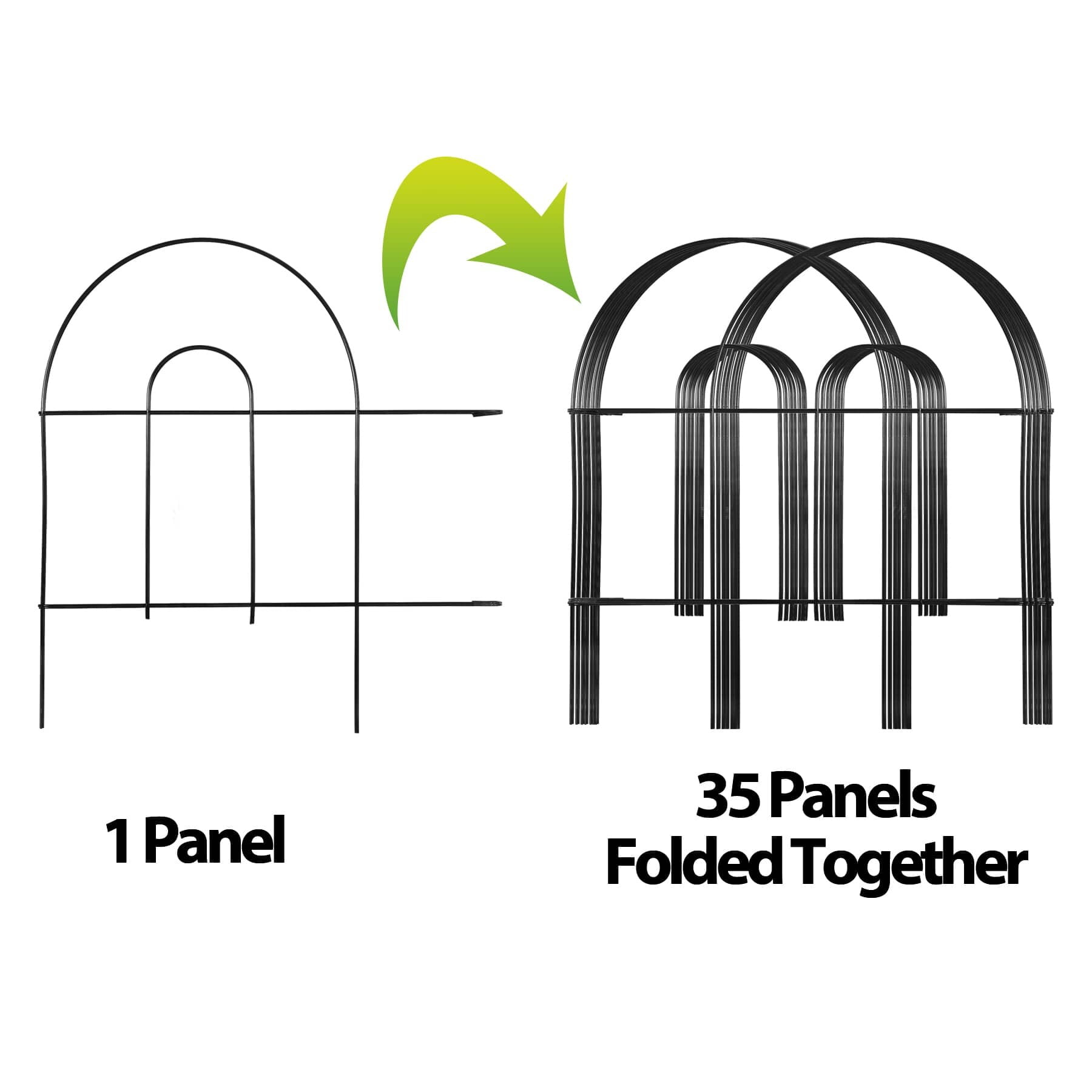 HomGarden 18in x 50ft Garden Fence 35PCS Landscape Patio Flower Decorative Fence