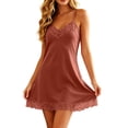 thumbnail image 2 of SELONE Lace Nightgowns for Women Sleep Shirts V Neck Short Nightshirts Lace Sleeveless Sleep Dress Soft Pajamas Dress, 2 of 7