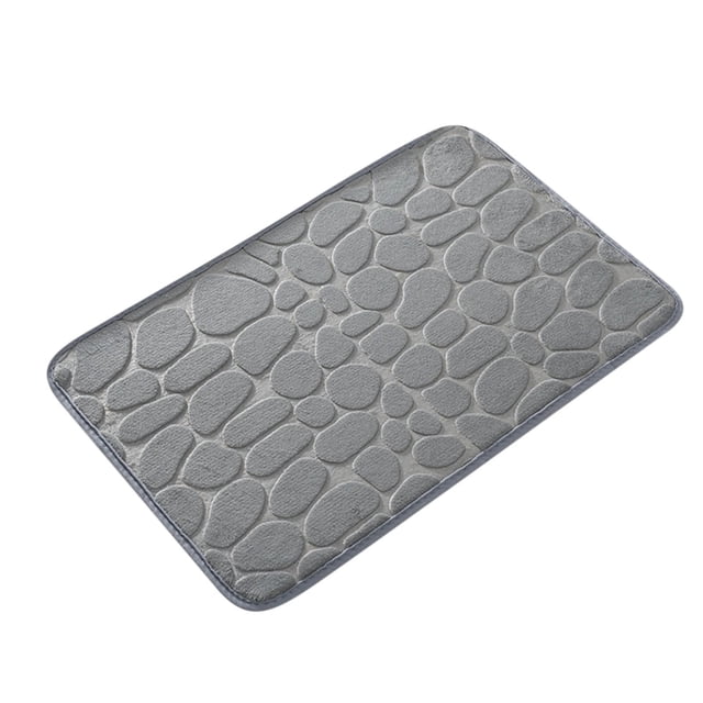 Ohufall Non Slip Shower Mat Washable Rugs Bathroom Decor Memory Foam Embossed Bath Rug Thick Soft Comfortable Water Absorbent Bathroom Floor Mat