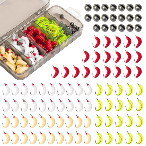 100Pcs Soft Lure Trout Baits Fishing Tackle Accessories for Bass Trout Fishing 2cm Artificial Baits