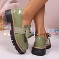 thumbnail image 4 of Green Women'S Sandals Loafers Thick Sole Non Slip Slip On Casual Breathable Lightweight Solid Color Footwear For Spring Summer Daily Wear Size 37, 4 of 9