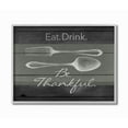 thumbnail image 3 of Stupell Industries Eat Drink Be Thankful Silverware Kitchen Wood Texture Word Design Graphic Art Gray Framed Art Print Wall Art, 16x20, by The Saturday Evening Post, 3 of 5