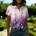 thumbnail image 5 of Womens Hawaiian Shirt Tropic Print Short Sleeve Casual Button Down Shirts Beach Aloha Tops, 5 of 5
