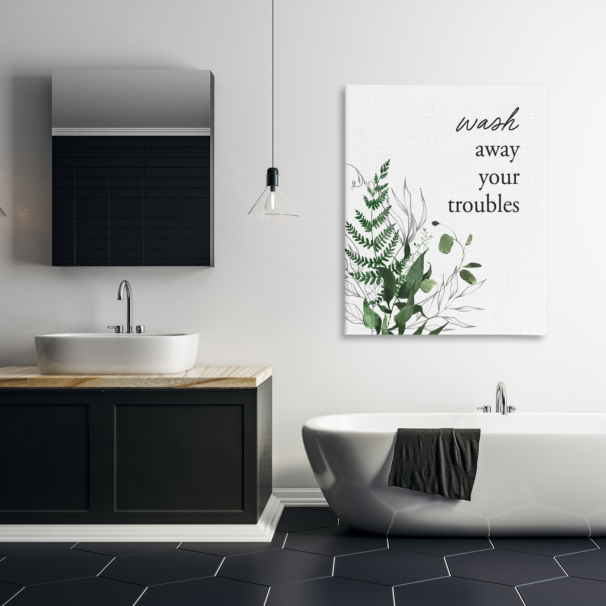 Forest Foliage Wash Away Canvas Wall Art, design by Lettered and Lined
