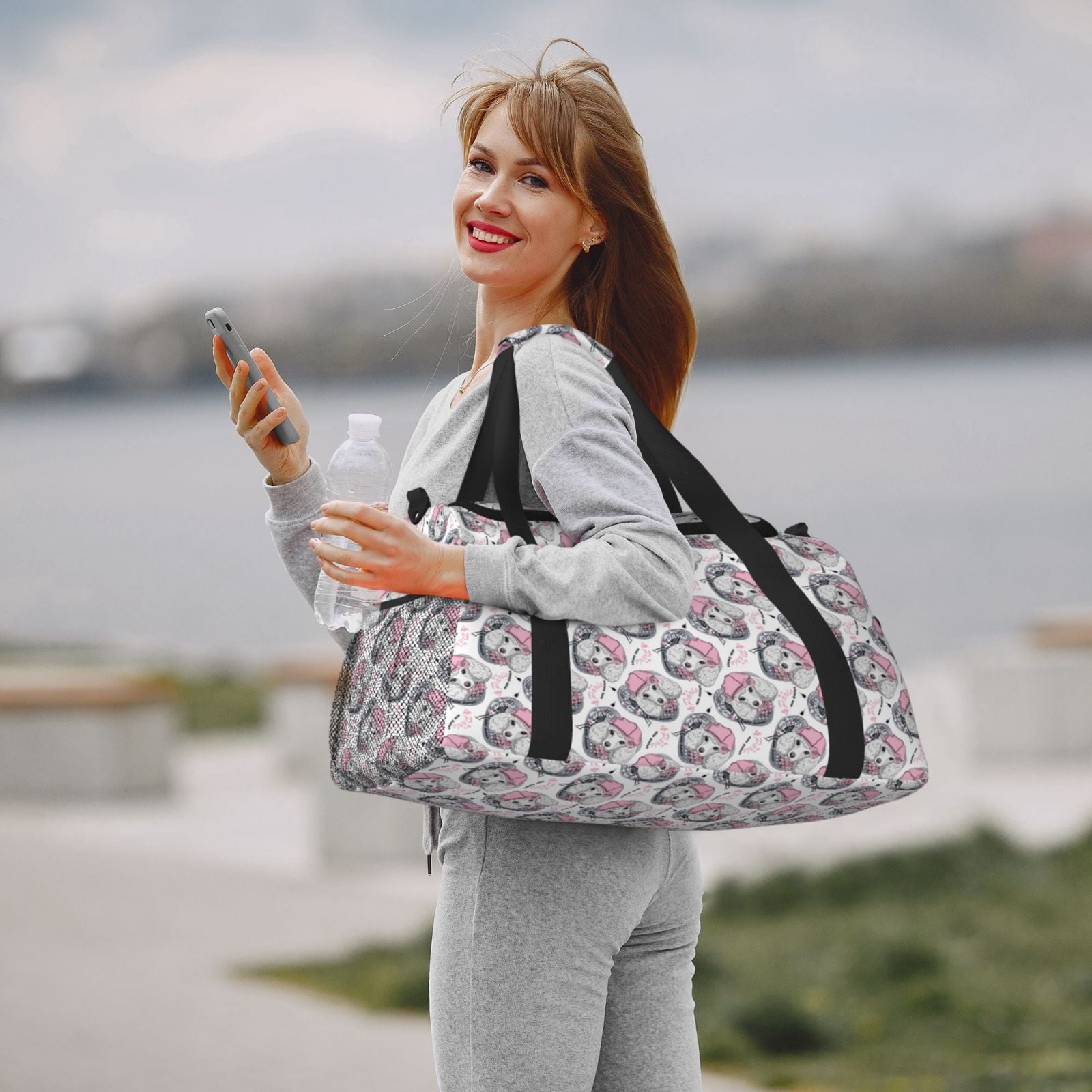 Fuzoiu Poodle Dog Print Travel Duffle Bag,Carry On Tote Bags,Duffel Bag,Sport Gym Bag, Hospital Bag for Labor and Delivery, Overnight Bag,Luggage Bag