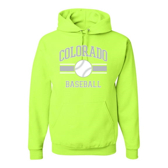 Wild Bobby City of Colorado Baseball Fantasy Fan Sports Unisex Hoodie Sweatshirt, Safety Green, XX-Large