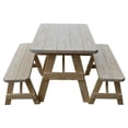 thumbnail image 3 of Yellow Pine Traditional Picnic Table with 2 Benches, 3 of 21