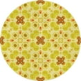 thumbnail image 1 of Ahgly Company Machine Washable Indoor Round Transitional Yellow Area Rugs, 4' Round, 1 of 7