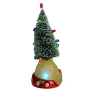 Roman 9.5 LED Lighted Green Tree with Smiling Bear Head Figure