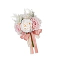 thumbnail image 3 of S SERENABLE Wedding Bouquet Bridal Bouquet Elegant Artificial Flowers Holding Bouquet for Valentine's Day Bridal Shower Anniversary Party Pink, 3 of 8