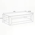 thumbnail image 5 of Modern Rectangular Coffee Table with Bottom Shelf (48in x 24in / 1220mm x 610mm) White Sand Wirebrush, 5 of 7
