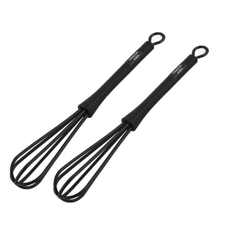 

2PCS Plastic Whisk Egg Beater Blender Frother Manual Kitchen Cooking Eggs Tool for Blending Whisking Beating Black