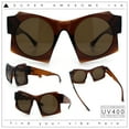 thumbnail image 2 of Retro Square Round Circle Lens Plastic Geometric Mod Sunglasses All Brown, 2 of 8