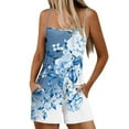thumbnail image 2 of JULMCOMO Rompers for Women Dressy Summer Suspenders Sleeveless Overalls Fashion Wide Leg Flowy Shorts Jumpers with Pockets Multicolor XXL, 2 of 7