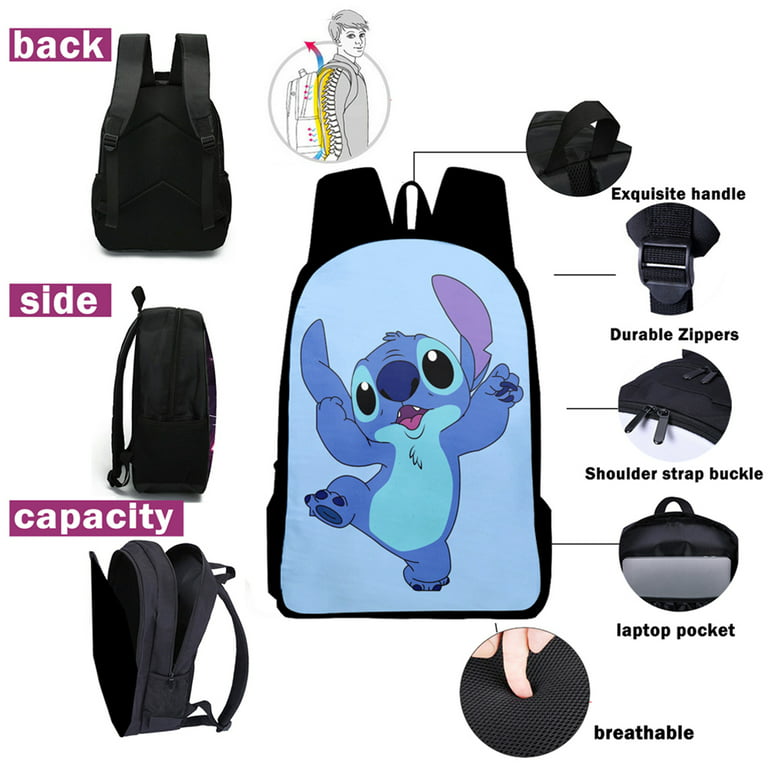 18 Inch Stitch Backpack School Bag+Messenger Bag+Pencil Bag