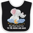 thumbnail image 3 of Inktastic My Noni Loves Me to the Moon and Back Elephant Family Boys or Girls Baby Bib, 3 of 4