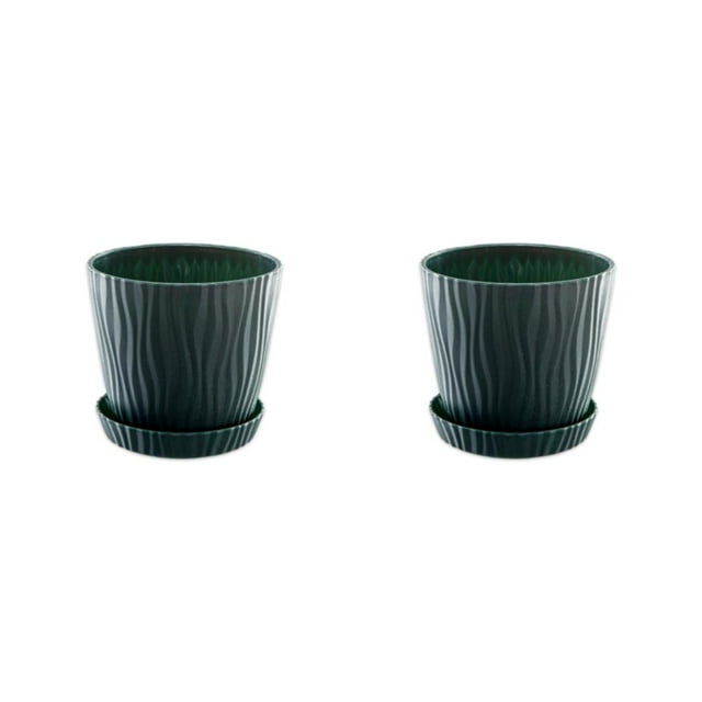 kurtrusly Modern Decorative Flower Pots Easy To Maintain Various Colors And Sizes green L pot+L tray 2Set
