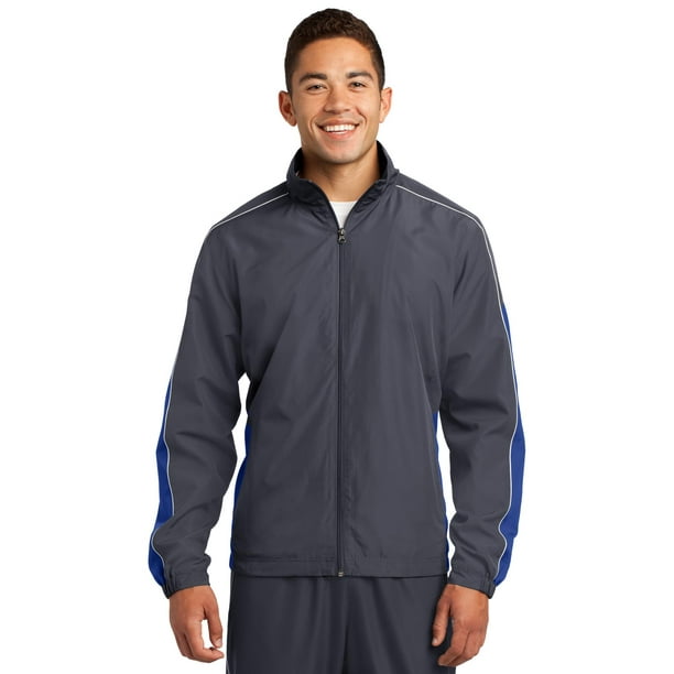 SPORT-TEK Chaqueta cortavientos con bloques de colores para hombre M Gris grafito/Azul real/Blanco deporte-tek JST61