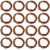 MODANU Grapevine Wreath Set of 16, 4inch/10cm Natural Vine Branch Wreath Christmas DIY Rattan Wreath Garland for Christmas Holiday Craft Wedding Decor