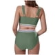 thumbnail image 5 of Traje de baño de moda para mujer, conjuntos de bikini de cintura alta, dos piezas, traje de baño con nudo recortado, traje de baño de nailon para mujer, 5 of 8