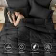 thumbnail image 5 of Cooling Comforter California King Size, Down Alternative Duvet Insert with Corner Tabs, All Season Soft Quilted Bed Comforter, Lightweight Bedding for Women & Men, Black, 5 of 6
