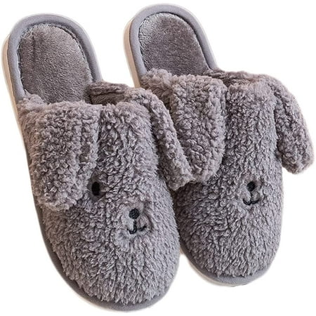 

CoCopeanut Cute Puppy Slippers for Women - Winter Warm Cozy Fleece Lined Animal Slippers Non-Slip House Slippers Indoor & Outdoor