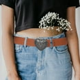 thumbnail image 7 of Heart Buckle Belt Women: Wide Waist Belt For Jeans & Dresses - Rustic Couture Style Waistband For Casual Outfits & Vintage-Inspired Looks, 7 of 7