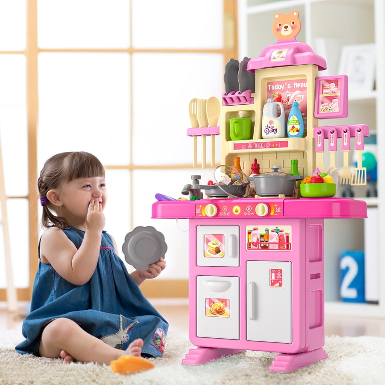 Lucky Doug Toddler Play Kitchen Toys, Pink, Ages 3-6 photo 8