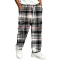 thumbnail image 2 of UDAUDU Mens Cargo Sweatpants Plaid Fall Lightweight Drawstring Elastic Waist Trousers Outdoor Trendy Joggers with Pockets Dark Gray 4XL, 2 of 7