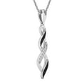 thumbnail image 2 of Dazzlingrock Collection 0.08 Carat (ctw) Round Black & White Diamond Swirl Infinity Pendant with 18 Inch Silver Chain for Women in 10K White Gold, 2 of 6