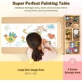 thumbnail image 3 of INFANS Kids Table and Chair Set, Toddler Art Craft Play Wood Activity Desk with 2 Chairs 4 Storage Canvas Bins Paper Roll for Writing Drawing, Children Furniture for Daycare Nursery, 3 of 10