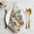 thumbnail image 2 of Eucalyptus Trucks Cloth Napkins, Spring Farmhouse Floral Leaves Burlap Washable and Reusable Dinner Napkins Set of 2, Table Napkin for Kitchen Party Birthday Wedding Hotel Housewarming 20"x20", 2 of 9