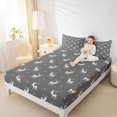 thumbnail image 4 of Feelyou Teens Cartoon Deer Full Size Sheets, Kawaii Animal Lover Bed Sheets, 4pcs, 4 of 7