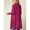 thumbnail image 4 of Made by Johnny Women's Essential Long Sleeve Solid Open Front Long Knited Cardigan Sweater with Pocket for Women XL MAGENTA, 4 of 6