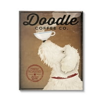 Stupell Industries Vintage Doodle Coffee Dog Sign Graphic Art Gallery Wrapped Canvas Print Wall Art, Design by Ryan Fowler