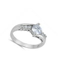 thumbnail image 4 of Round White Cubic Zirconia Wedding Engagement Ring .925 Sterling Silver Band Jewelry Female Size 9, 4 of 4