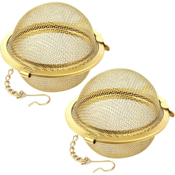 2Pcs Tea Ball Infuser, Premium Stainless Steel Fine Mesh Screen Tea Strainer Filters Colander Sieve Infusion Steeper Maker for Loose Leaf Tea Herbs