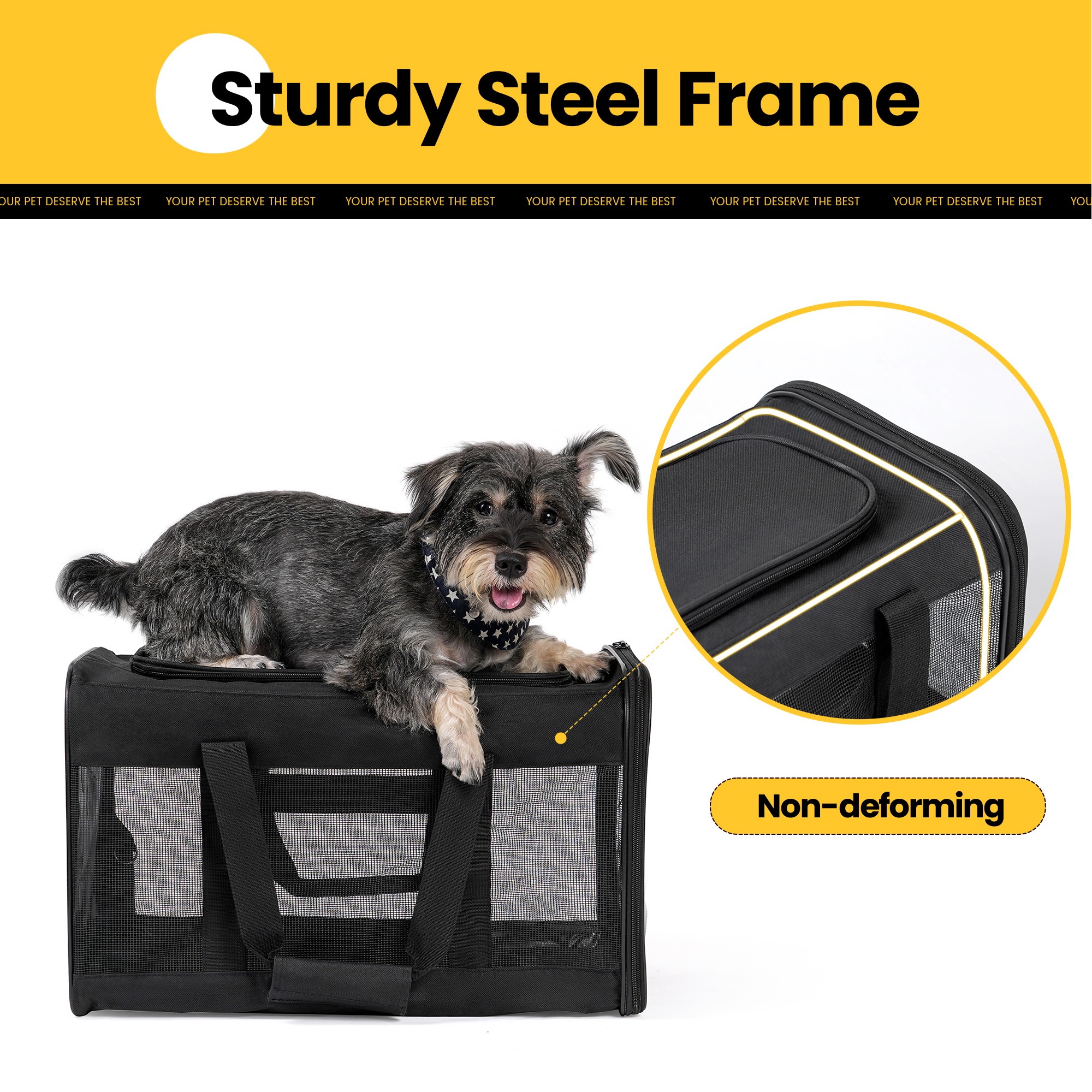 Conlun Airline Approved Cat Carrier, Soft-Sided, Black photo 7