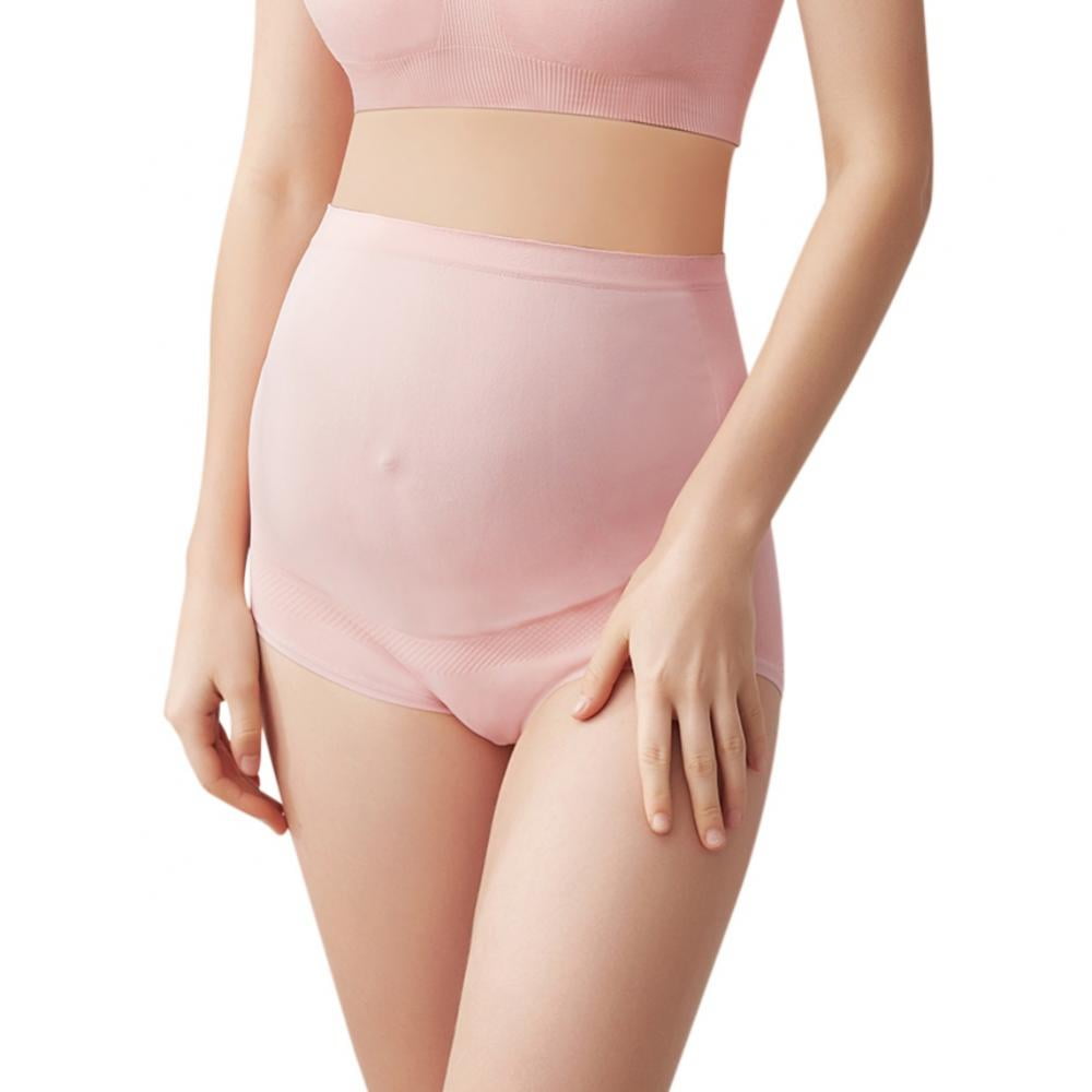 Baywell Women's Over The Bump Maternity Panties High Waist Full Coverage  Pregnancy Underwear Pink 187-258.5LBS
