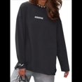 thumbnail image 3 of Camisetas de Larga Extragrandes para Mujer 2025, Camisetas Básicas de Cuello Redondo, Tops de Otoño, Ropa Informal de Entrenamiento Y2K Gris Oscuro L, 3 of 8