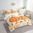 thumbnail image 3 of Manfei Orange Pumpkin Bedding Sets King Size, Fall Harvest Bed in a Bag King size, Maple Plant Botanical Comforter Sets with Sheets, Microfiber Bedroom Decor, 7-Piece, 3 of 7