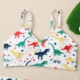 thumbnail image 4 of Augper Toddler Kids Baby Girls Fashion Cute Print Solid Color Swimming Trunks Seaside Swimsuit Set, 4 of 7