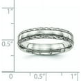 thumbnail image 6 of Avariah Diamonds Chisel Stainless Steel Polished Satin Center Criss Cross Design 5.2mm Grooved Band - Ring Size 10.0, 6 of 8